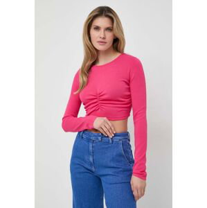 Tričko s dlhým rukávom Liviana Conti dámsky, ružová farba