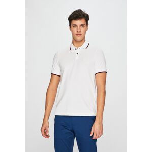 Bavlnené polo tričko Armani Exchange biela farba, jednofarebný