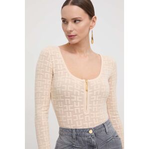 Body Elisabetta Franchi dámske, béžová farba, jednofarebná, BK55B41E2