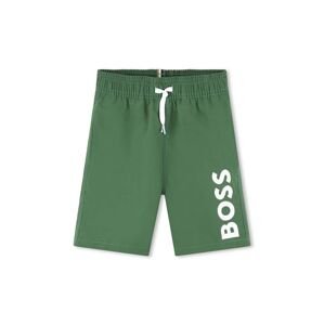 Detské plavkové šortky BOSS zelená farba