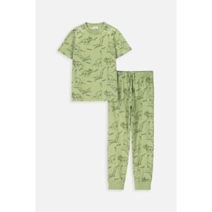 Detské bavlnené pyžamo Coccodrillo zelená farba, vzorovaná