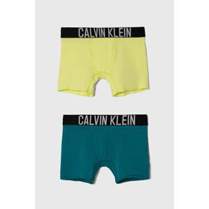 Detské boxerky Calvin Klein Underwear 2-pak zelená farba
