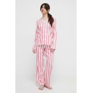 Pyžamo Lauren Ralph Lauren dámska, ružová farba, ILN92325