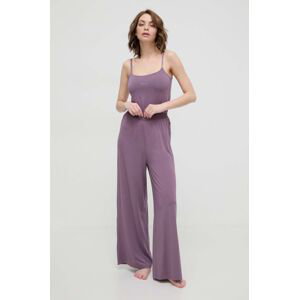 Nohavice BOSS fialová farba, rovné, vysoký pás