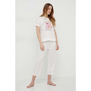 Bavlnené pyžamo women'secret Bear x Care Bears biela farba, bavlnené, 3137596