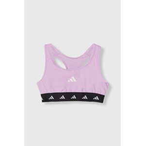 Detská športová podprsenka adidas G TF POWER BRA fialová farba