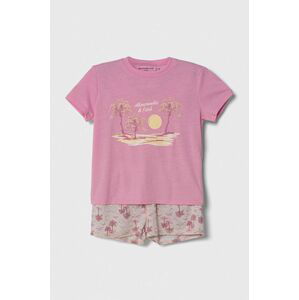 Detské pyžamo Abercrombie & Fitch béžová farba, vzorovaná