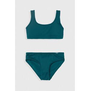 Dvojdielne detské plavky Abercrombie & Fitch zelená farba