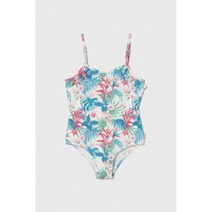 Jednodielne detské plavky Pepe Jeans HIBISCUS FRILL SWIMSUIT zelená farba