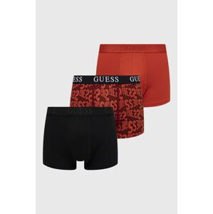 Boxerky Guess 3-pak pánske, oranžová farba