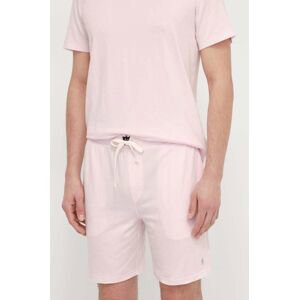 Pyžamové šortky Polo Ralph Lauren pánske, ružová farba, jednofarebná