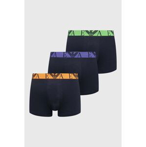 Boxerky Emporio Armani Underwear 3-pak pánske, tmavomodrá farba