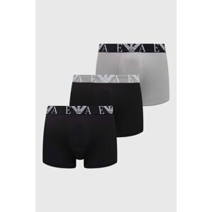 Boxerky Emporio Armani Underwear 3-pak pánske, šedá farba