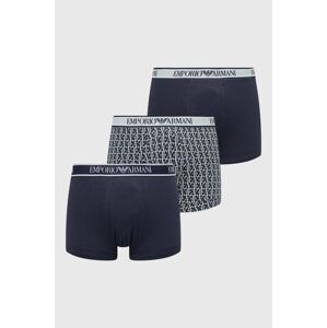 Boxerky Emporio Armani Underwear 3-pak pánske, tmavomodrá farba