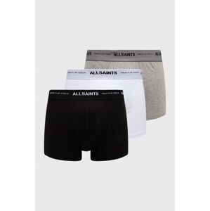 Bavlnené boxerky AllSaints UNDERGROUND 3-pak čierna farba