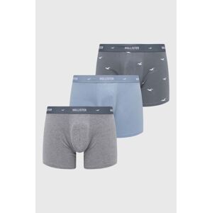 Boxerky Hollister Co. 3-pak pánske, tmavomodrá farba