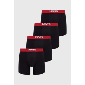 Boxerky Levi's 4-pak pánske, čierna farba