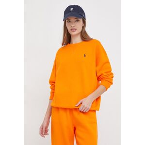 Mikina Polo Ralph Lauren dámska,oranžová farba,jednofarebná,211943006