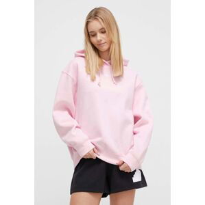 Mikina adidas Originals Adicolor Essentials Boyfriend Hoodie dámska, ružová farba, s kapucňou, jednofarebná, IR5927