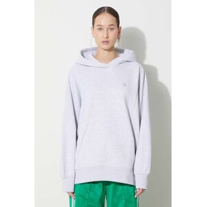 Bavlnená mikina adidas Originals Hoodie dámska, šedá farba, s kapucňou, melanžová, IX2344