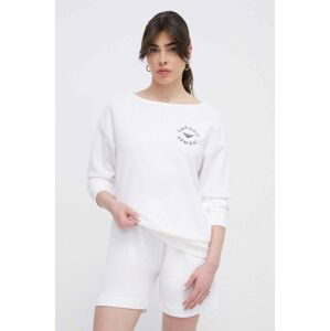 Plážová mikina Emporio Armani Underwear biela farba