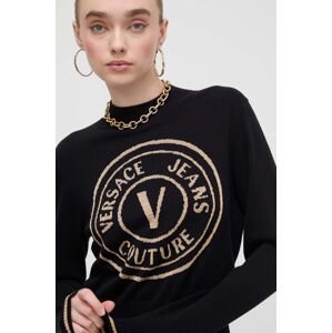 Sveter Versace Jeans Couture čierna farba, tenký, s polorolákom