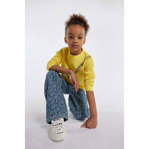 Detská bavlnená mikina Marc Jacobs zlatá farba, s potlačou
