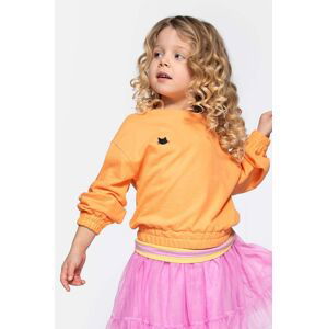 Detská bavlnená mikina Coccodrillo oranžová farba, s nášivkou
