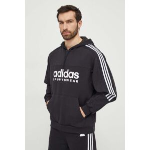 Mikina adidas TIRO pánska, čierna farba, s kapucňou, s potlačou