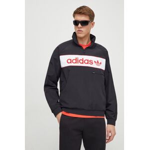 Bunda adidas Originals pánska, čierna farba, prechodná, oversize