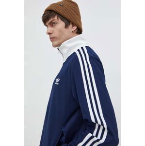 Mikina adidas Originals Adicolor Classics Beckenbauer pánska, tmavomodrá farba, vzorovaná, IP0418,