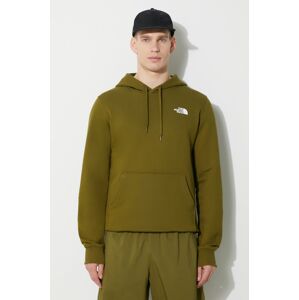 Bavlnená mikina The North Face M Simple Dome Hoodie pánska, zelená farba, s kapucňou, s potlačou, NF0A7X1JPIB1