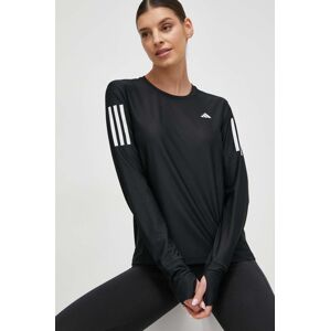 Bežecké tričko s dlhým rukávom adidas Performance Own the Run čierna farba