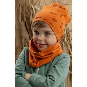 Detská čiapka Jamiks LEXUS oranžová farba biela, z tenkej pleteniny