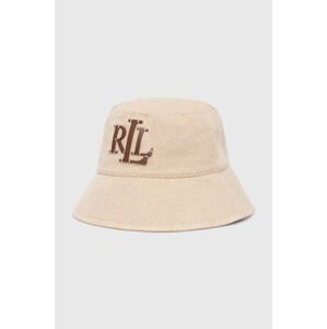 Bavlnený klobúk Lauren Ralph Lauren béžová farba,bavlnený,454937220