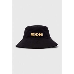 Bavlnený klobúk Moschino čierna farba, bavlnený