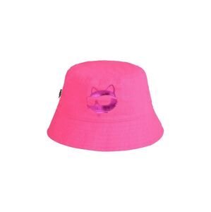 Detský bavlnený klobúk Karl Lagerfeld ružová farba, bavlnený