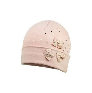 Detská čiapka Jamiks ANNIKEN ružová farba biela, bavlnená