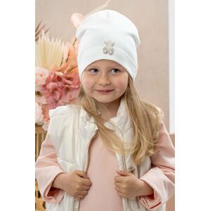 Detská čiapka Jamiks EVORA béžová farba biela, z tenkej pleteniny