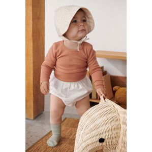 Detská bavlnená čiapočka Liewood Rae Baby Anglaise Sun Hat With Ears béžová farba biela, z tenkej pleteniny, bavlnená