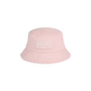 Detský bavlnený klobúk Kenzo Kids ružová farba, bavlnený