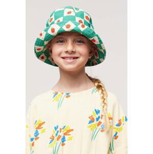 Detský bavlnený klobúk Bobo Choses zelená farba, bavlnený
