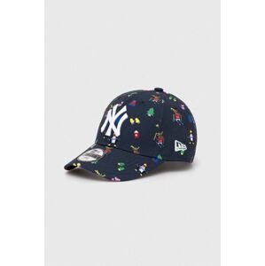 Detská baseballová čiapka New Era NEW YORK YANKEES tmavomodrá farba, vzorovaná