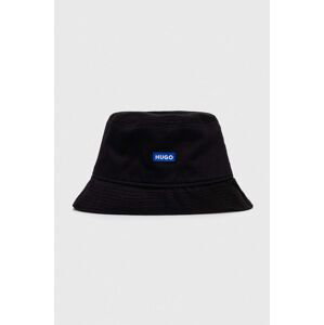 Bavlnený klobúk Hugo Blue čierna farba, bavlnený