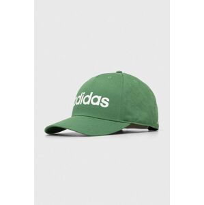 Bavlnená šiltovka adidas zelená farba, s nášivkou