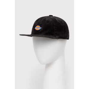 Manšestrová baseballová čiapka Dickies CHASE CITY CAP čierna farba, s nášivkou, DK0A4YPJ