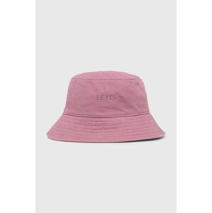 Bavlnený klobúk Levi's ružová farba, bavlnený