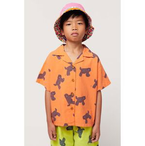 Detská bavlnená košeľa Bobo Choses oranžová farba