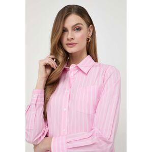 Bavlnená košeľa Weekend Max Mara dámska, ružová farba, regular, s klasickým golierom
