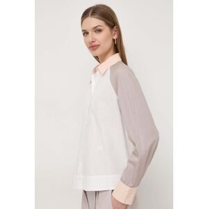 Bavlnená košeľa Armani Exchange dámska, biela farba, regular, s klasickým golierom